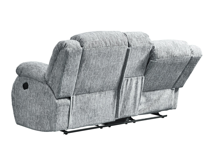 Global Furniture U250 Grey Console Reclining Loveseat