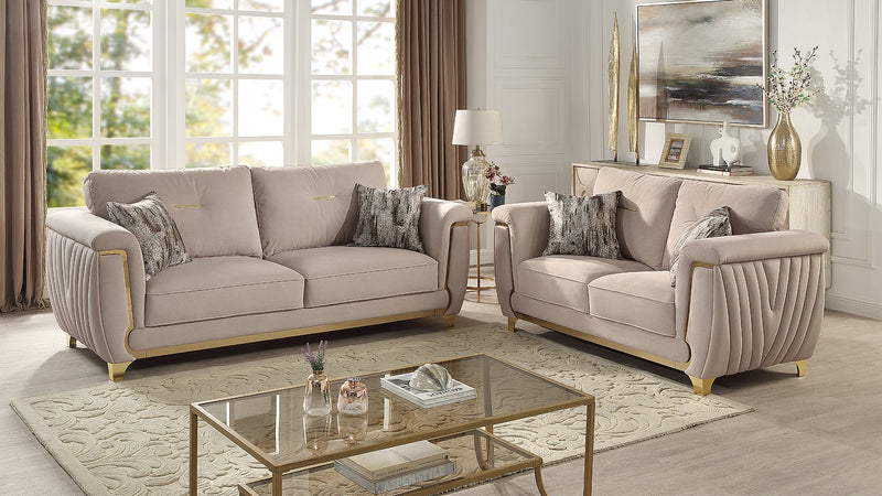 Galaxy Home Leena Beige 2pc Living Room Set