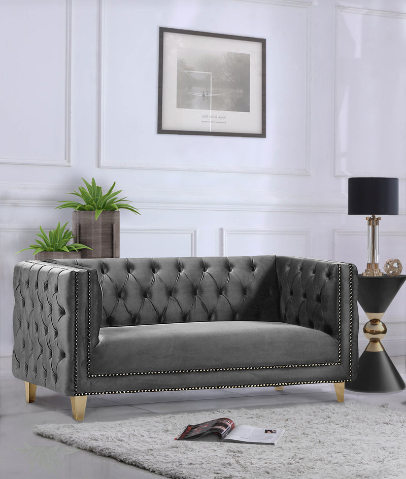 Meridian Furniture Michelle Cream Velvet Loveseat