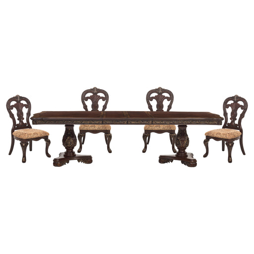 Home Elegance Deryn Park Metallic Cherry 5pc Dining Room Set