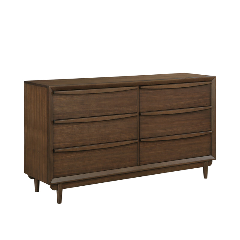 Home Elegance Astrid Brown Walnut Dresser And Mirror