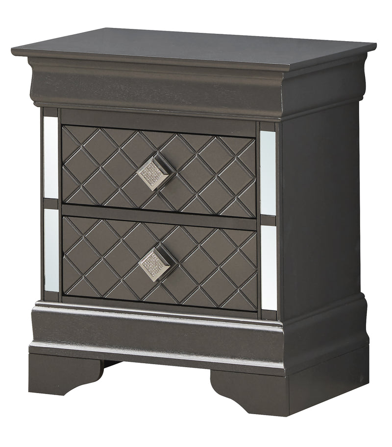 Glory Furniture Verona Metalic Black Nightstand