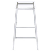 2 Coaster Furniture Jovani Clear Chrome Backless Bar Stools