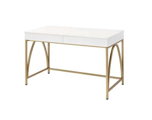 Acme Furniture Lightmane White Gold Vanity Desk