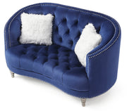 Glory Furniture Dania Blue Velvet Loveseat
