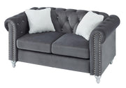 Glory Furniture Raisa Gray Velvet Loveseat