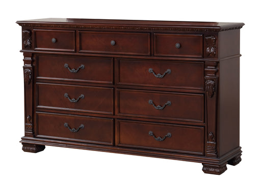 Glory Furniture Lyndon Cherry 9 Drawer Dresser
