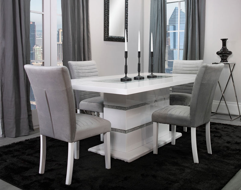 Global Furniture Monaco Light Grey White Dining Table