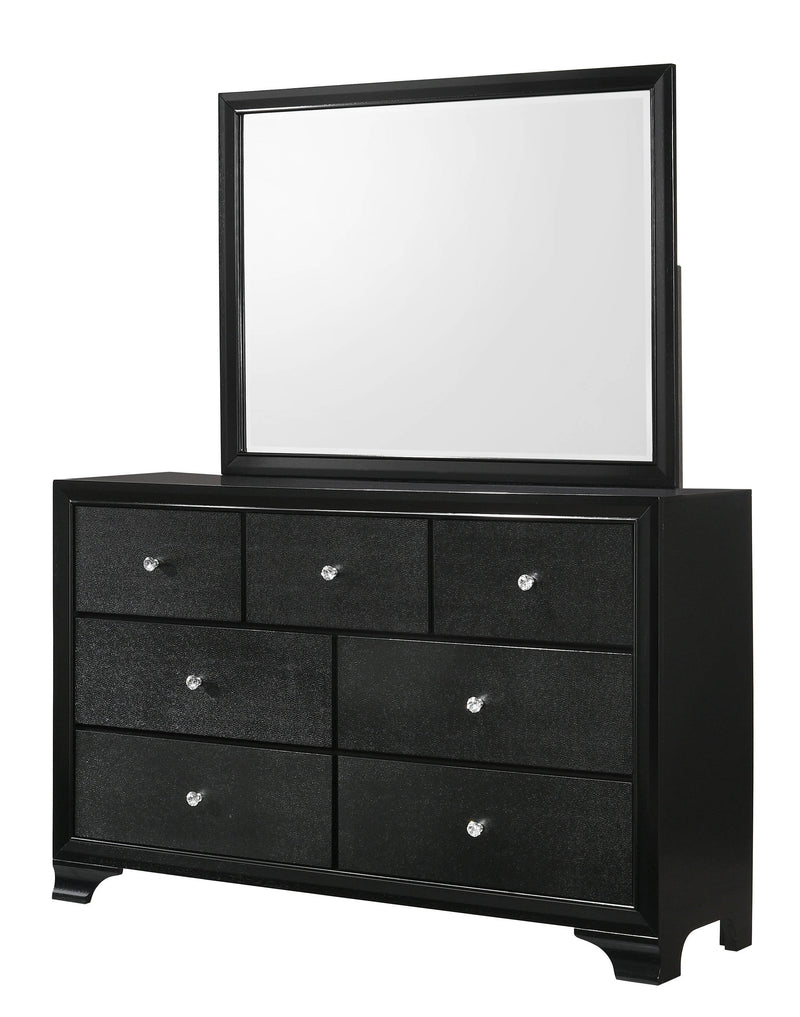 Crown Mark Micah Black Dresser and Mirror