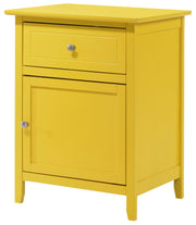 Glory Furniture Izzy Yellow 1 Drawer 1 Door Nightstand
