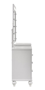 New Classic Furniture Valentino White Vanity Desk with Mirror