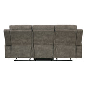 Home Elegance Muncie Brown Gray Double Reclining Sofa
