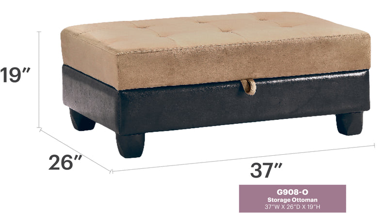 Glory Furniture Gallant Chocolate Microsuede Ottoman