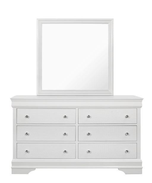Global Furniture Pompei White Dresser and Mirror