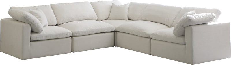 Meridian Furniture Plush Cream Modular 5pc Sectional