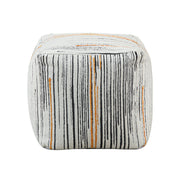 Home Elegance Easley Black Orange Pouf