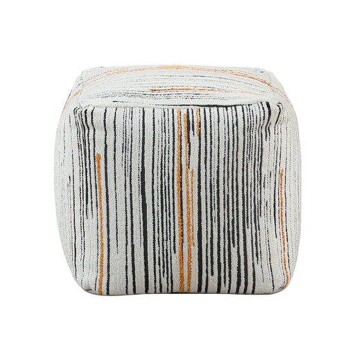 Home Elegance Easley Black Orange Pouf
