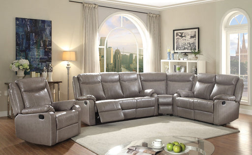Glory Furniture Ward Gray Faux Leather 4pc Living Room Set