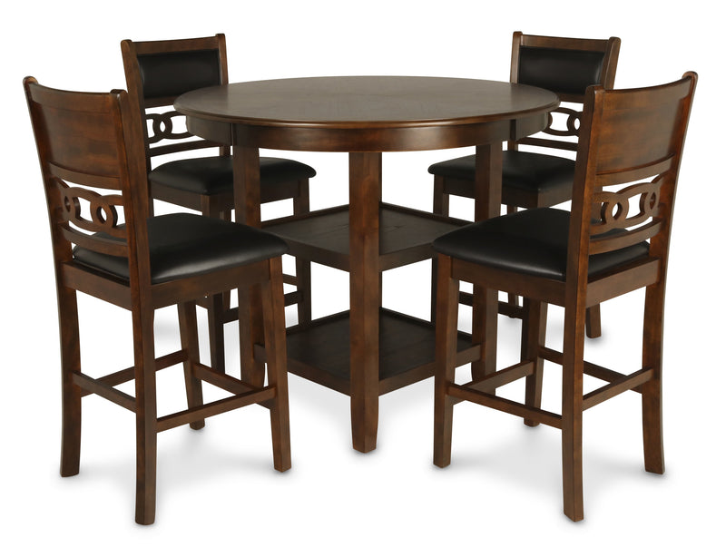 New Classic Furniture Gia Brown Round 5pc Counter Height Set