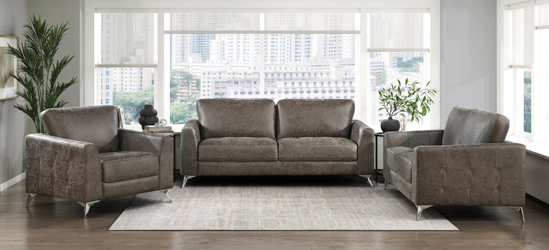 Home Elegance Cazon Brown Gray 3pc Living Room Set