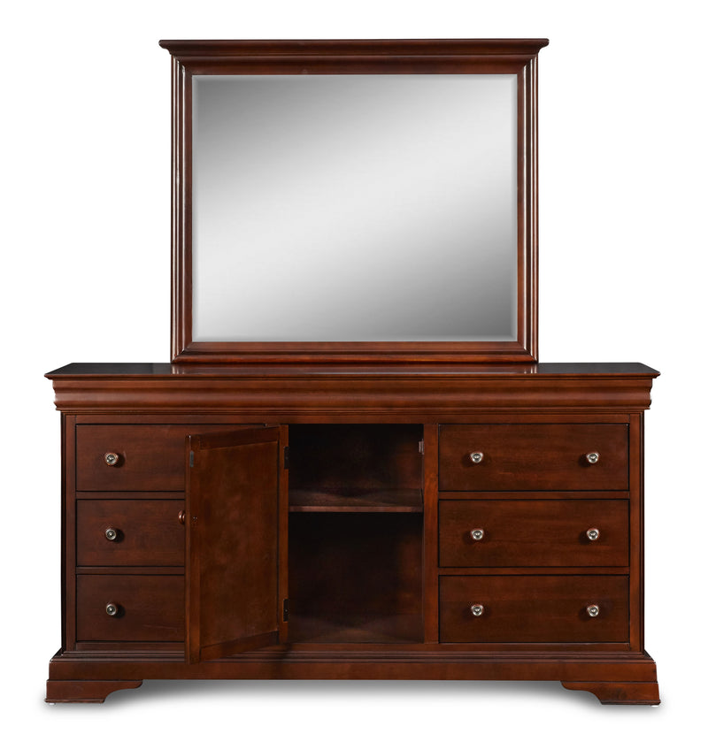 New Classic Furniture Versaille Cherry Dresser And Mirror
