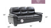 Glory Furniture Marta Gray Faux Leather Sofa