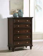 Coaster Furniture Andover Dark Oak Brown 5 Drawer Chest