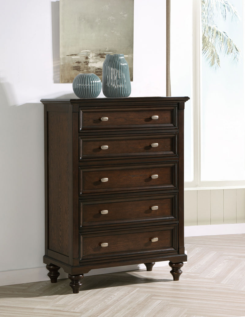 Coaster Furniture Andover Dark Oak Brown 5 Drawer Chest