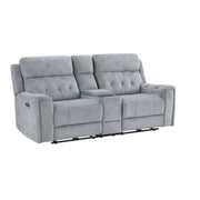 Home Elegance Celeste Beige Power Double Reclining Love Seat with Console