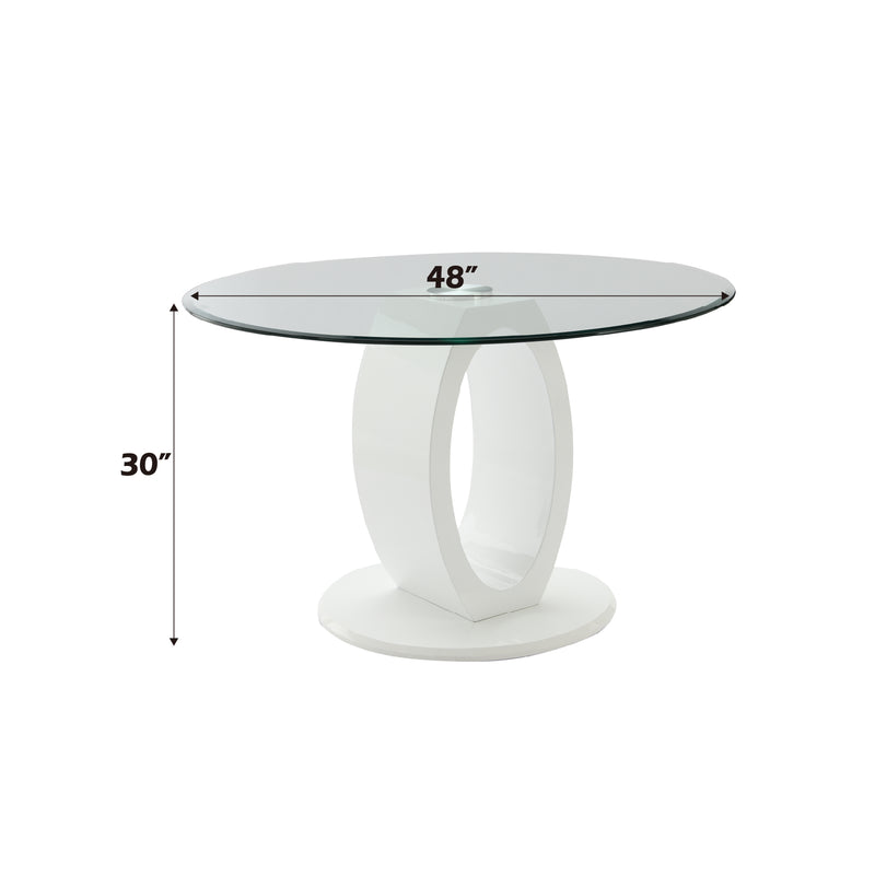 Acme Furniture Larry White High Gloss Dining Table