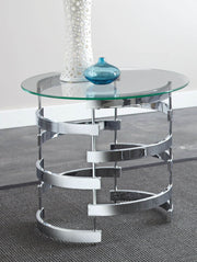 Steve Silver Tayside Clear Chrome Square End Table
