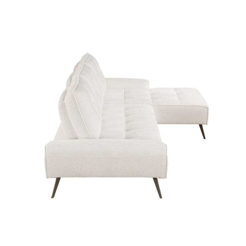 Home Elegance Dominic Beige 2pc Sectional with Right Chaise