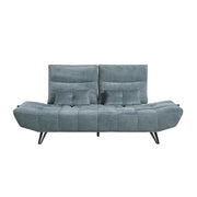 Home Elegance Quonsett Blue Sofa with Adjustable Headrests