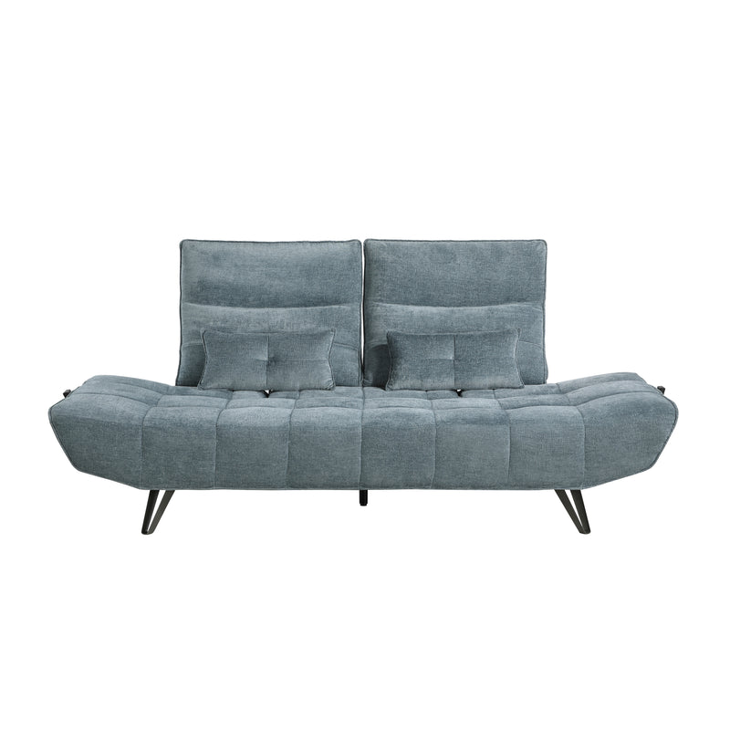 Home Elegance Quonsett Blue Sofa with Adjustable Headrests