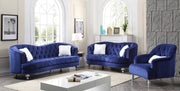 Glory Furniture Jewel Blue Velvet 3pc Living Room Set
