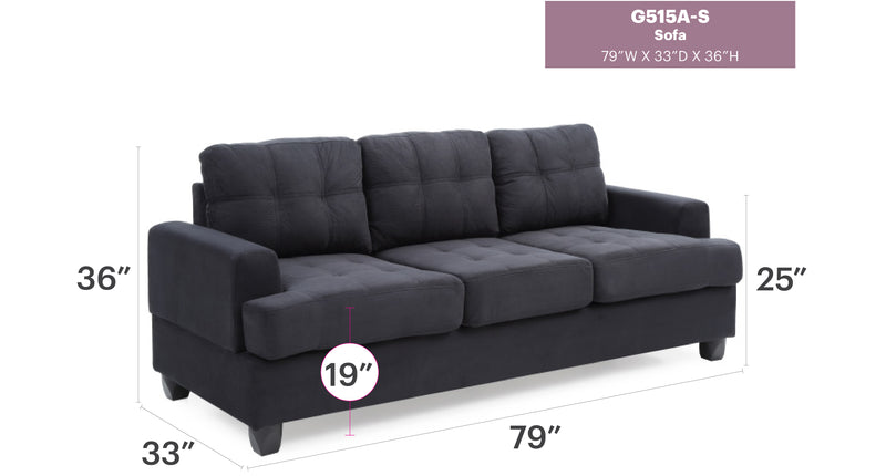 Glory Furniture Sandridge Black Sofa