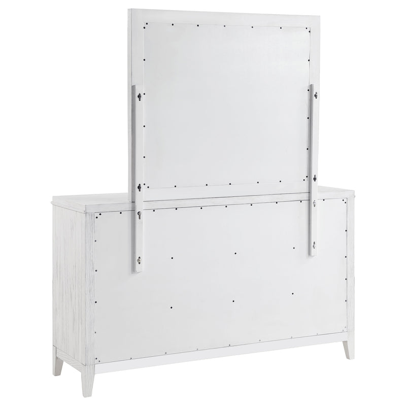 Coaster Furniture Marielle Distressed White Dresser with Mirror