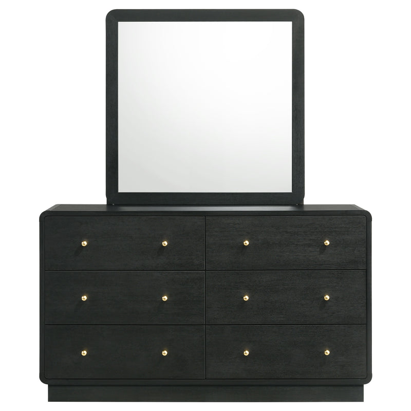 Coaster Furniture Cavelle Black 6 Drawer Dresser and Mirror