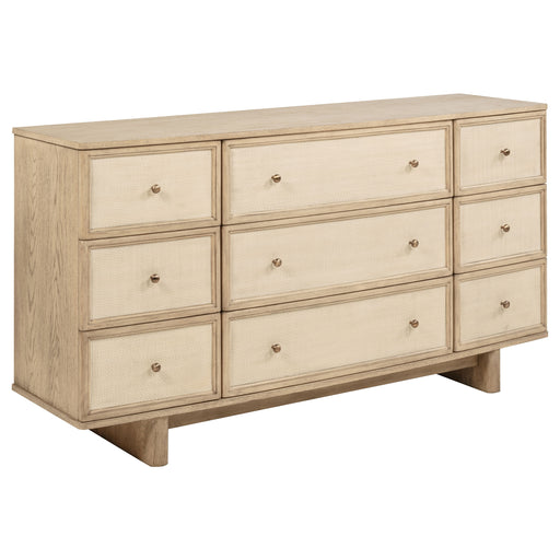 Coaster Furniture Kailani Beige Oak 9 Drawer Dresser