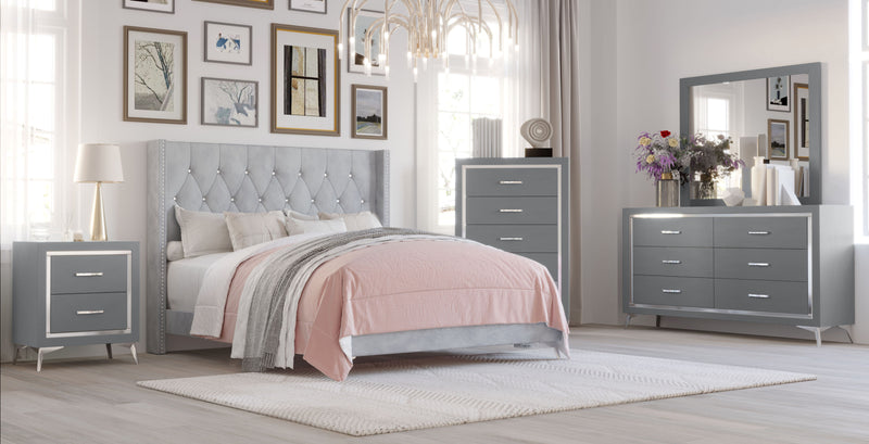 New Classic Furniture Huxley Gray Dresser and Mirror