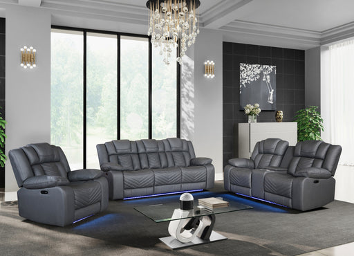 Global Furniture U7068 Grey Power 3pc Living Room Set