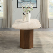 Acme Furniture Leonardo Travertine Dark Oak Dining Table