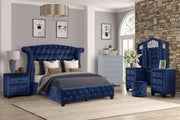 Galaxy Home Sophia Blue 4pc Vanity Bedroom Set with King Bed