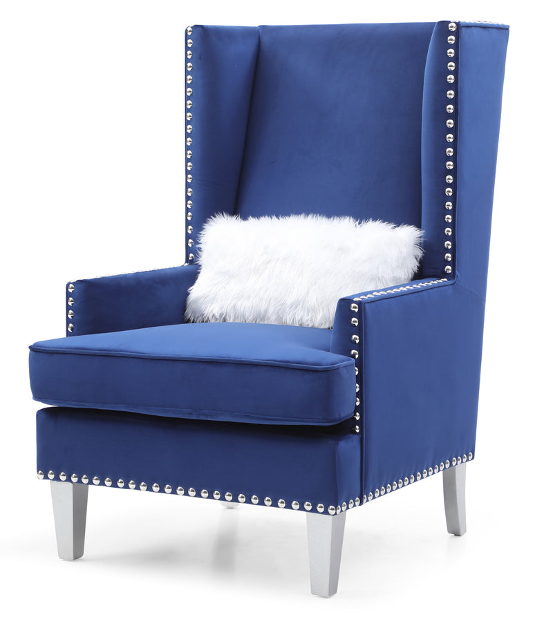Glory Furniture Wilshire Blue Velvet Chair