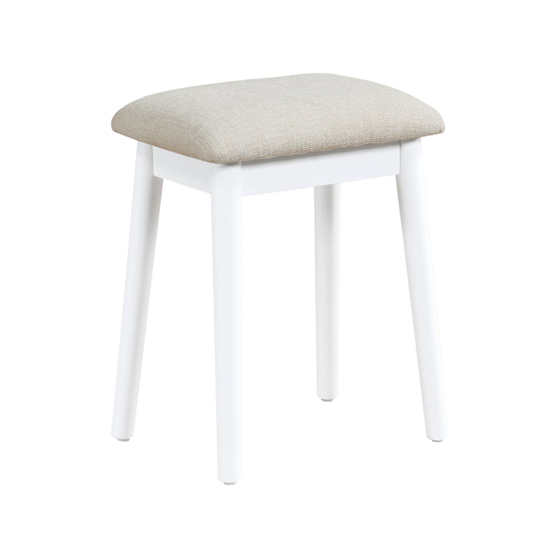 Home Elegance Camilla White Vanity Dresser with Mirror and Stool