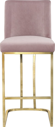 Meridian Furniture Heidi Cream Velvet Gold Counter Height Stool