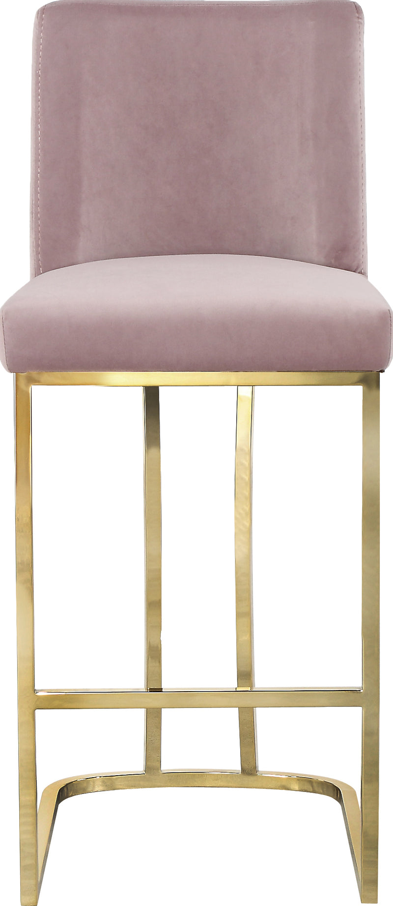 Meridian Furniture Heidi Cream Velvet Gold Counter Height Stool