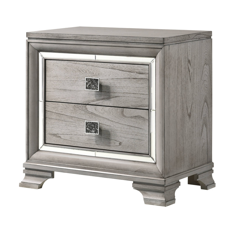 Crown Mark Vail Grey Night Stand