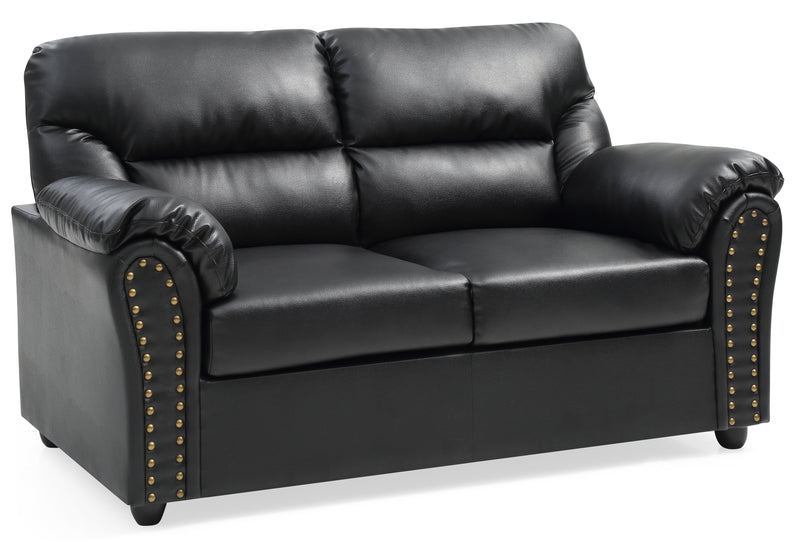 Glory Furniture Olney Black Faux Leather Love Seat