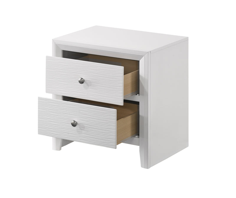 Crown Mark Evan White Night Stand